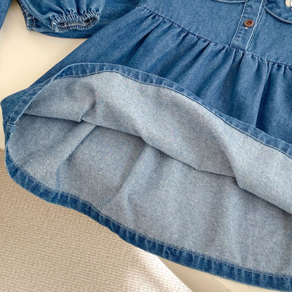 Arrival Spring and Autumn Baby Kids Girls Peter Pan Collar Denim Onesies and Dress – Princess Sister Matching Set, MyKids-USA®, Baby & Toddler Outfits, MyKids-USA -  -  -  -  -  -  - .