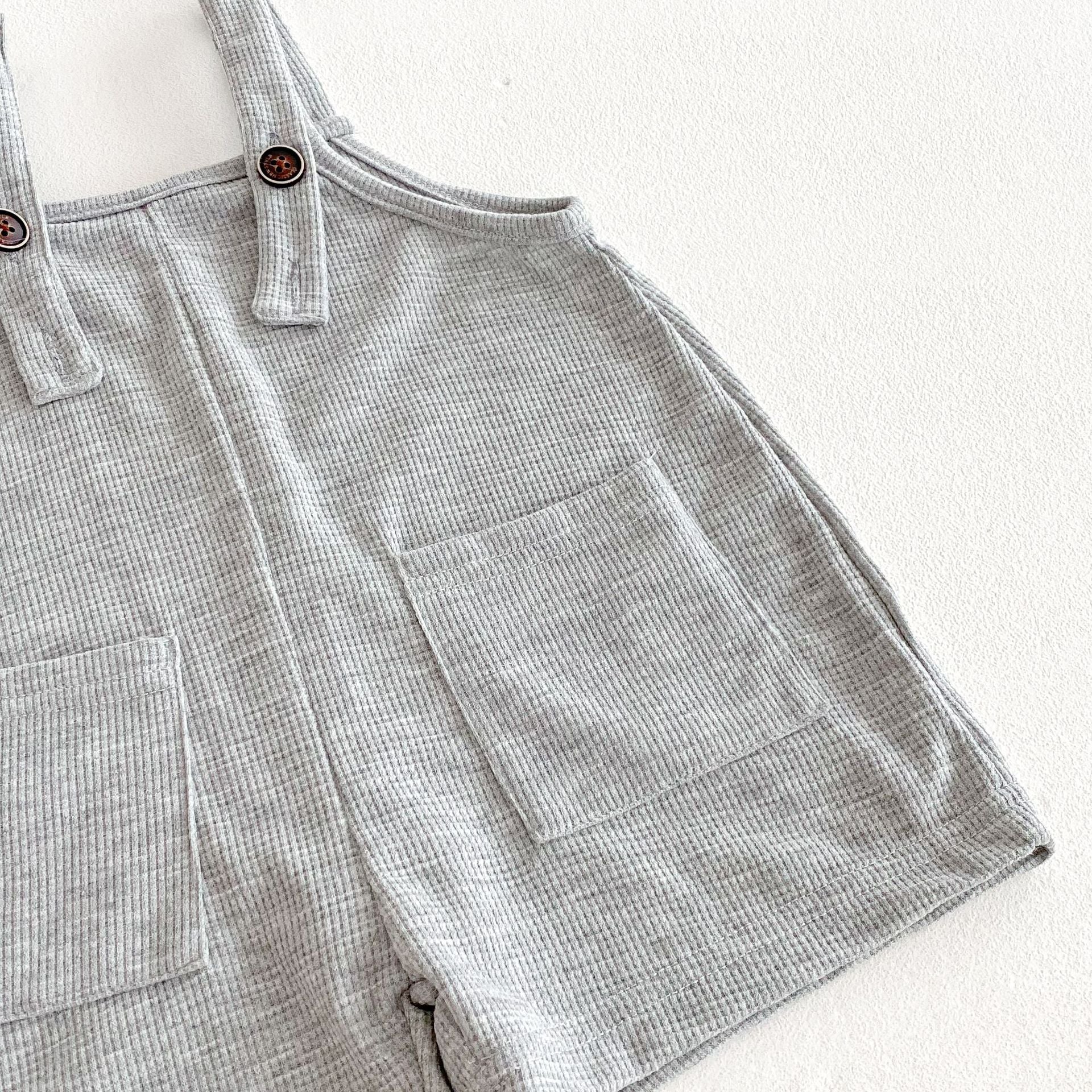 Summer Hot Selling Baby Kids Unisex Sleeveless Pocketed Grey Strap Overalls and White T-Shirt Clothing Set, MyKids-USA®, Baby & Toddler Outfits, MyKids-USA -  -  -  -  -  -  - 