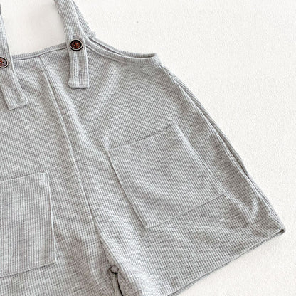 Summer Hot Selling Baby Kids Unisex Sleeveless Pocketed Grey Strap Overalls and White T-Shirt Clothing Set, MyKids-USA®, Baby & Toddler Outfits, MyKids-USA -  -  -  -  -  -  - 