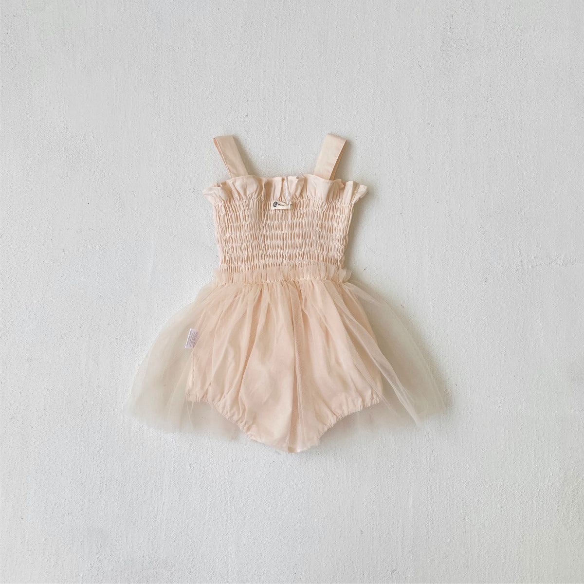 Summer Arrival Baby Girls Sleeveless Tulle Patchwork Bodysuit
