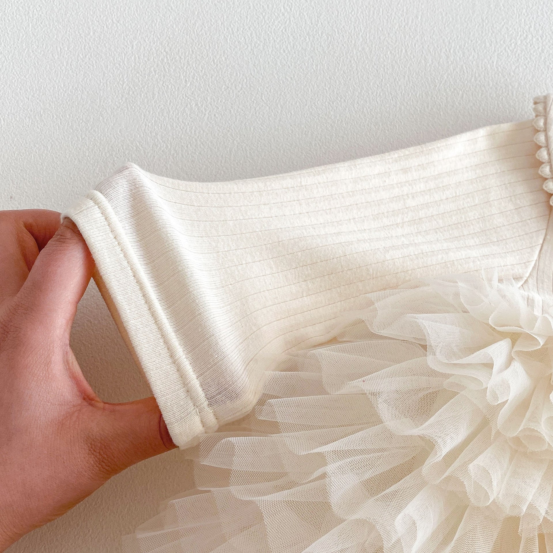 Spring Arrival Baby Girls Long Sleeves Tulle Decorated Patchwork Design Bodysuit Dress, MyKids-USA®, Bodysuits, MyKids-USA -  -  -  -  -  -  - .