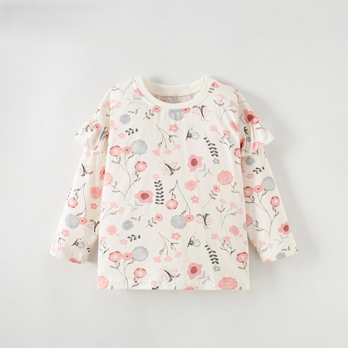 MyKids-USA® Baby Kids Girls Flowers Pattern Long Sleeves Top