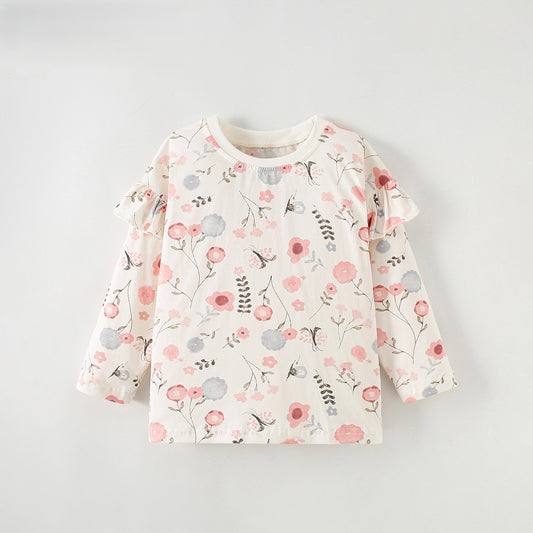 MyKids-USA® Baby Kids Girls Flowers Pattern Long Sleeves Top
