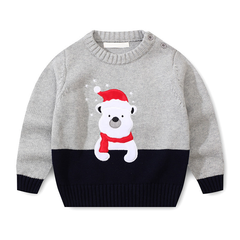 Kids’ Spring/Autumn Cotton Sweater – Boys’ Base Layer And Girls’ Pullover Knit Sweater For Toddlers And Young Children