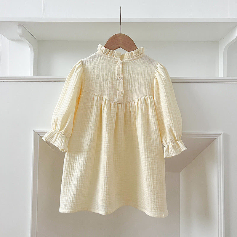 Arrival Spring Baby Kids Girls Long Sleeves Solid Color Ruffle Collar Dress, MyKids-USA®, Baby & Toddler Dresses, MyKids-USA -  -  -  -  -  -  - 