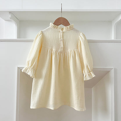 Arrival Spring Baby Kids Girls Long Sleeves Solid Color Ruffle Collar Dress, MyKids-USA®, Baby & Toddler Dresses, MyKids-USA -  -  -  -  -  -  - 