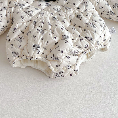 Winter Arrival Baby Girls Long Sleeves Floral Pattern Fleece-Lined Bodysuit, MyKids-USA®, Bodysuits, MyKids-USA -  -  -  -  -  -  - .