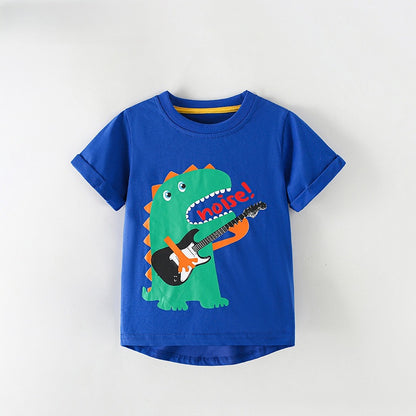 Summer Boys’ Cartoon Pattern T-shirt in European and American Style
