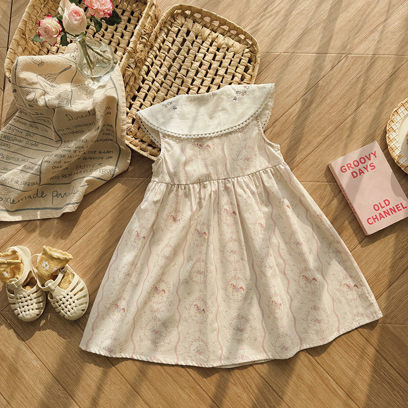 Summer Arrival Baby Girls Sleeveless Cartoon Embroidery Pattern Dress, MyKids-USA®, Baby & Children's Dresses, MyKids-USA -  -  -  -  -  -  - .