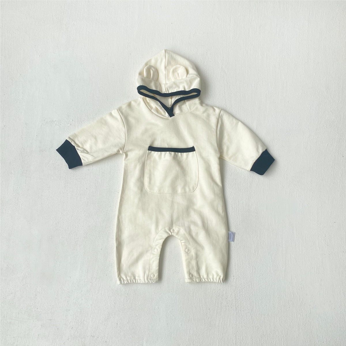 MyKids-USA® Autumn Hot Selling Baby Unisex Color Patchwork Hooded Long Sleeves Romper