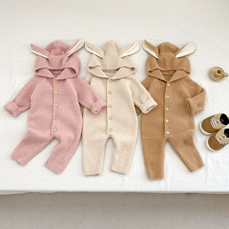 Autumn and Winter Arrival Unisex Baby’s Solid Color Fluffy Rompers with Hood, MyKids-USA®, Baby One-Pieces, MyKids-USA -  -  -  -  -  -  - 