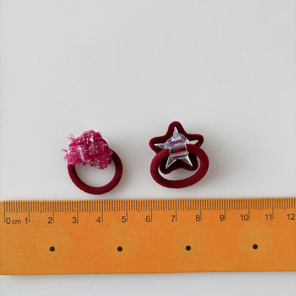 Collection of 5-6 Pieces Cute Red Color Various Pattern Hair Ties, MyKids-USA®, Ponytail Holders, MyKids-USA -  -  -  -  -  -  - .