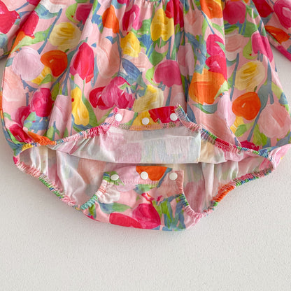 Autumn Arrival Baby Girls Long Sleeves Vivid Floral Print Colorful Onesies and Dress, MyKids-USA®, Baby & Toddler Outfits, MyKids-USA -  -  -  -  -  -  - 