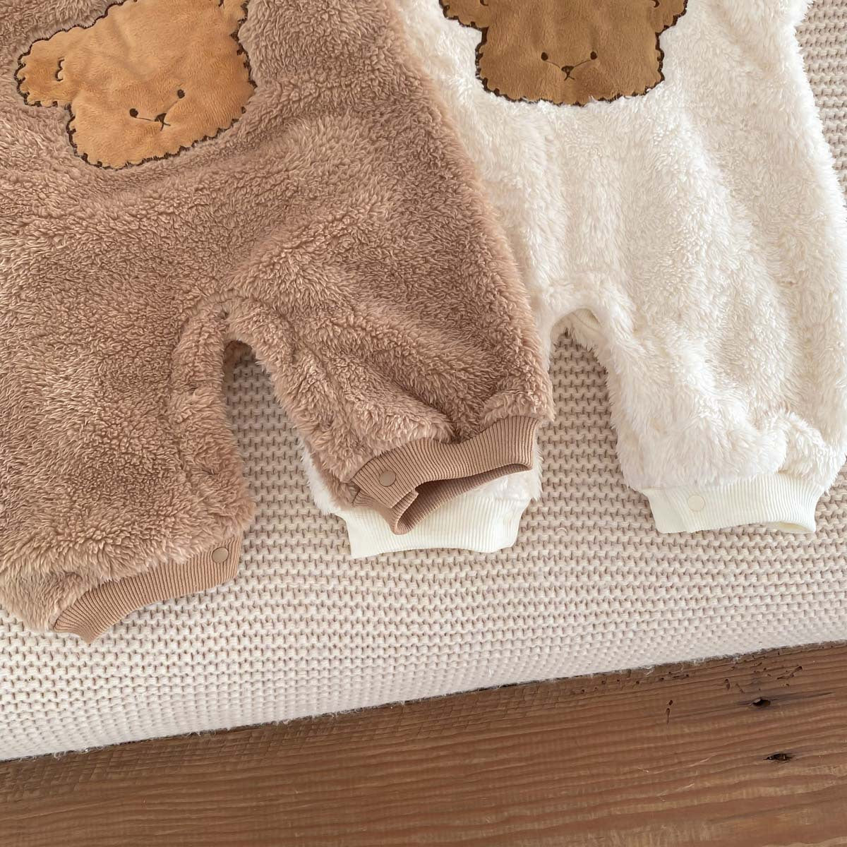 Winter Arrival Baby Unisex Long Sleeves Cute Teddy Bear Pattern Fluffy Rompers, MyKids-USA®, Baby One-Pieces, MyKids-USA -  -  -  -  -  -  - 