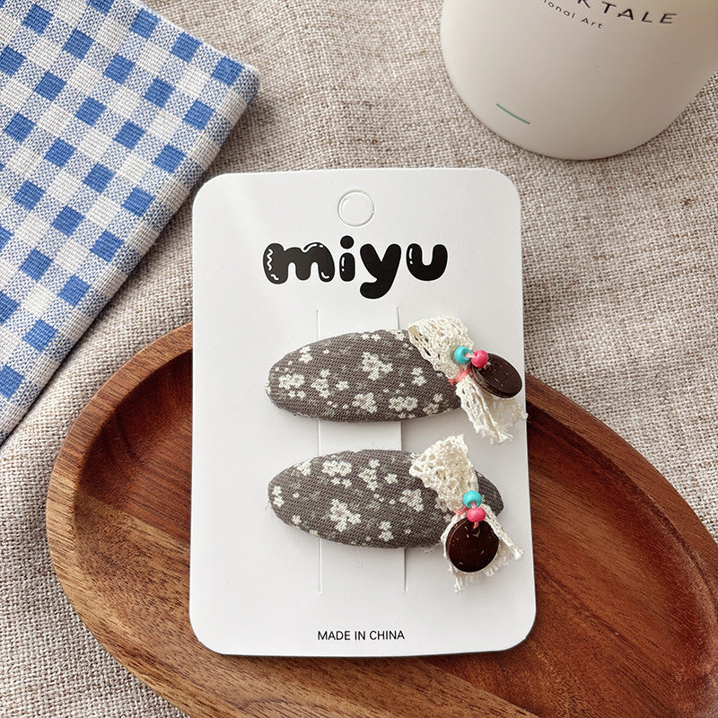 Collection of Floral Pattern Hair Clips or Hair Ties, MyKids-USA®, Hair Pins, Claws & Clips, MyKids-USA - Size/Age - Average Size (0-12Y） - Color - Silver -  -  - TR2605011644-F.