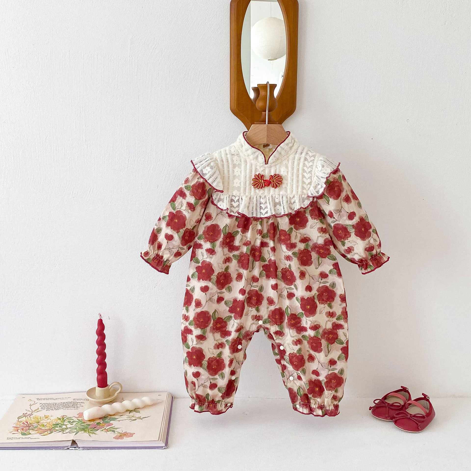 Autumn Arrival Baby Girls Long Sleeves Floral Print Romper Bodysuits, MyKids-USA®, Baby One-Pieces, MyKids-USA -  -  -  -  -  -  - 