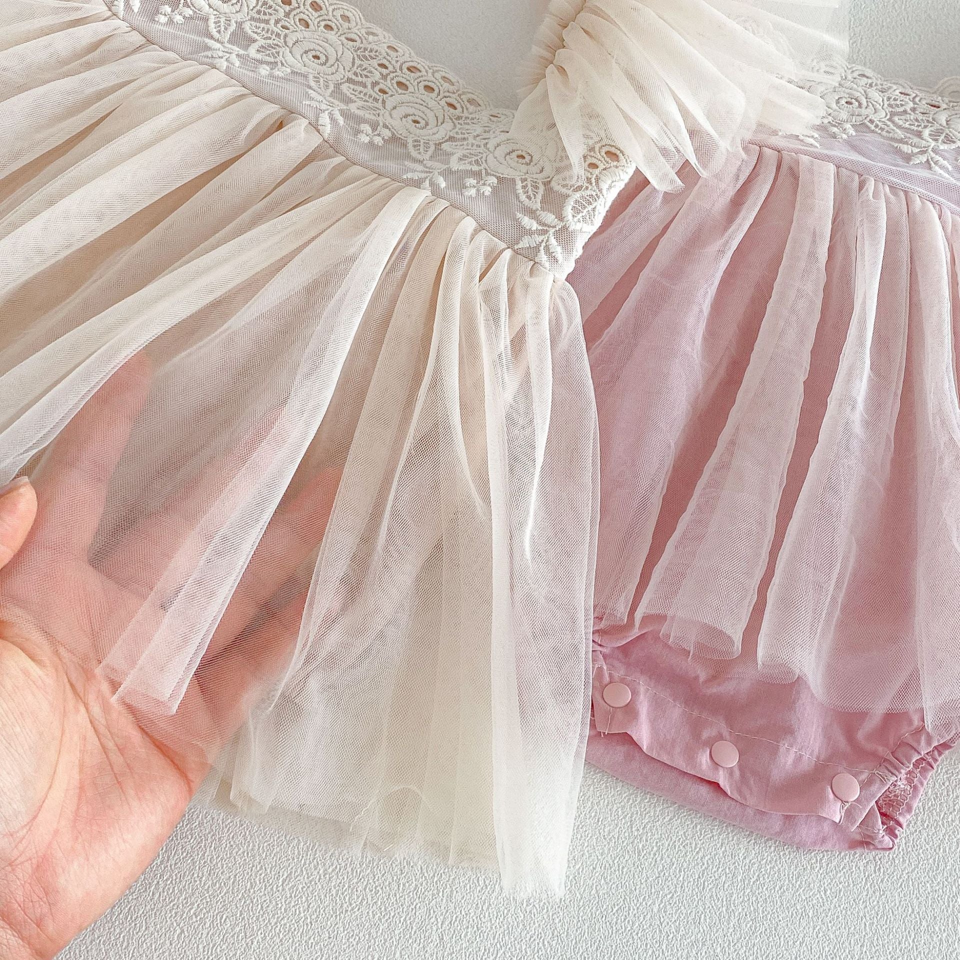 Summer Arrival Baby Girls Fly Sleeves Tulle Patchwork Pink Bodysuit Dress, MyKids-USA®, Baby & Children's Dresses, MyKids-USA -  -  -  -  -  -  - .