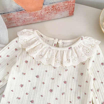 MyKids-USA® Arrival Autumn Baby Kids Girls Long Sleeves Floral Top and Pink Overalls