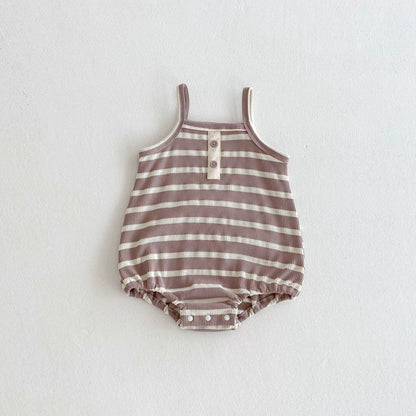 Summer Arrival Baby Unisex Casual Striped Sleeveless Onesies, MyKids-USA®, Baby One-Pieces, MyKids-USA - Size/Age - 66 (3-6M) - Color - Purple -  -  - TR2506032237-B
