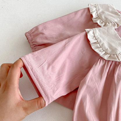 Autumn Arrival Baby Girls Color Patchwork Long-sleeved Onesies and Dress – Princess Sister Matching Set, MyKids-USA®, Baby & Toddler Dresses, MyKids-USA -  -  -  -  -  -  - 