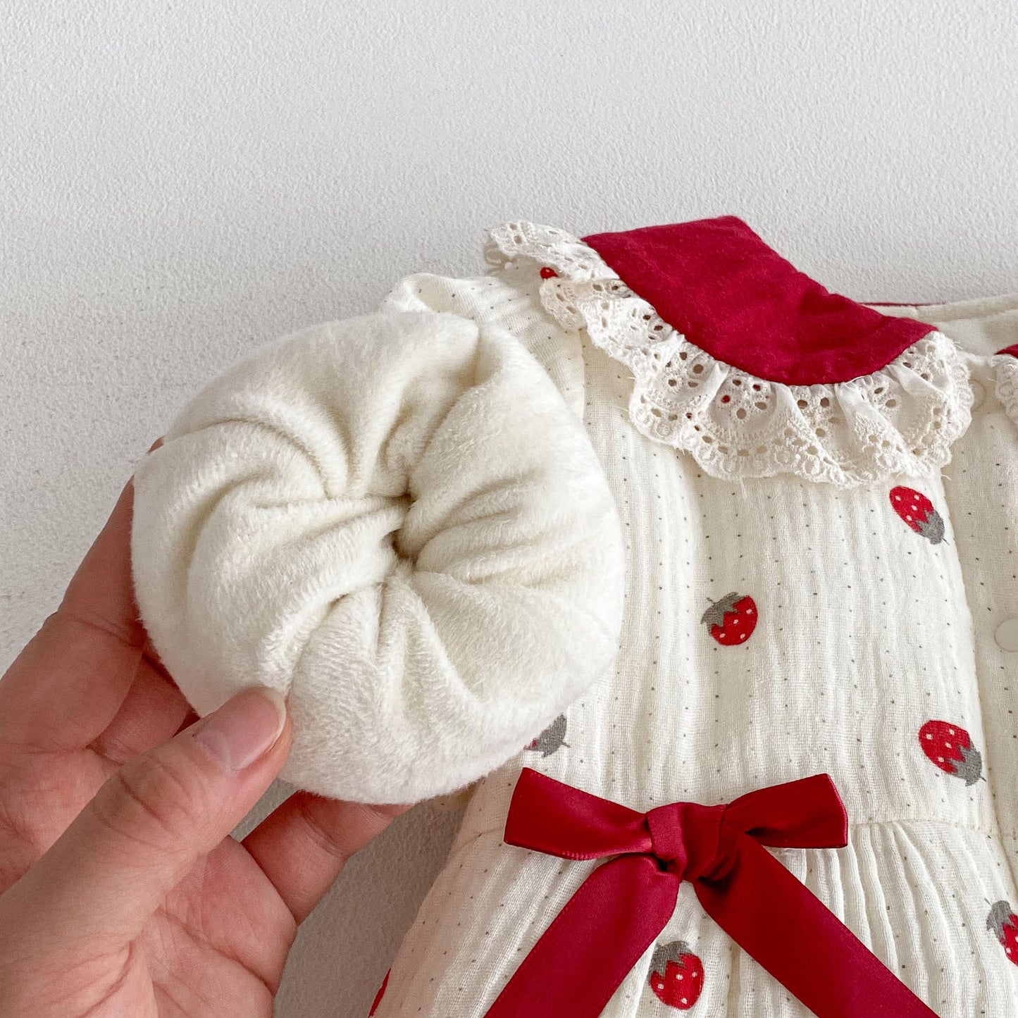 Winter Arrival Baby Girls Long Sleeves Strawberry Pattern Fleece-line Warm Rompers, MyKids-USA®, Baby One-Pieces, MyKids-USA -  -  -  -  -  -  - 