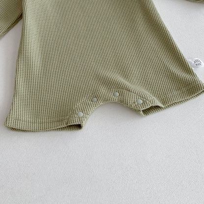 Autumn Arrival Baby Unisex Long Sleeves Lace Trim Decorated Waffle Grid Onesies with Hat, MyKids-USA®, Baby One-Pieces, MyKids-USA -  -  -  -  -  -  - 