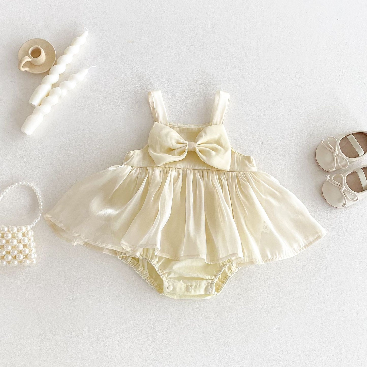 Summer Arrival Baby Girls Cute Sleeveless Butterfly-bow Decorated Dress Design Strap Onesies, MyKids-USA®, Baby One-Pieces, MyKids-USA -  -  -  -  -  -  - 