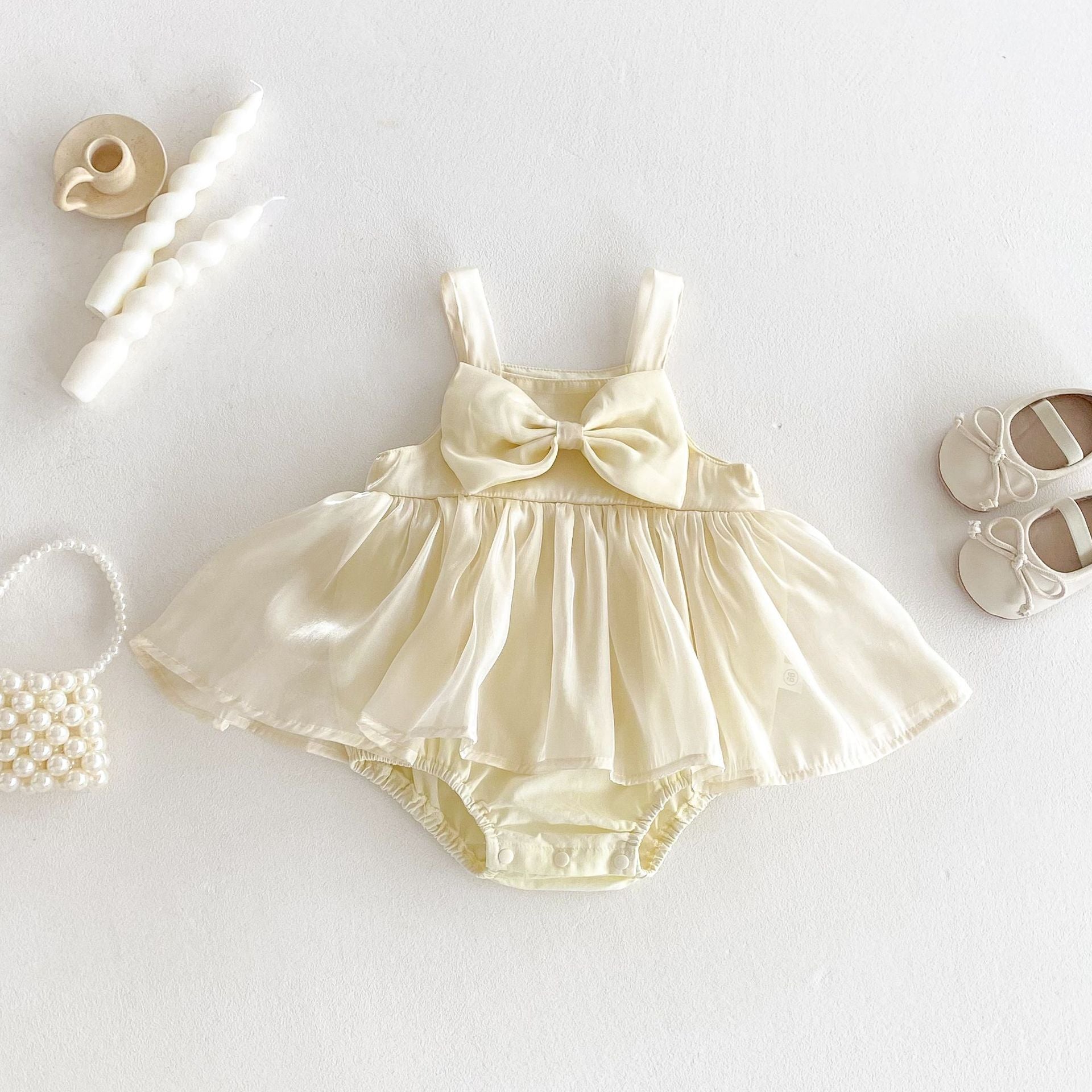 Summer Arrival Baby Girls Cute Sleeveless Butterfly-bow Decorated Dress Design Strap Onesies, MyKids-USA®, Baby One-Pieces, MyKids-USA -  -  -  -  -  -  - 