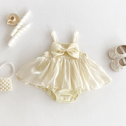 Summer Arrival Baby Girls Cute Sleeveless Butterfly-bow Decorated Dress Design Strap Onesies, MyKids-USA®, Baby One-Pieces, MyKids-USA -  -  -  -  -  -  - 