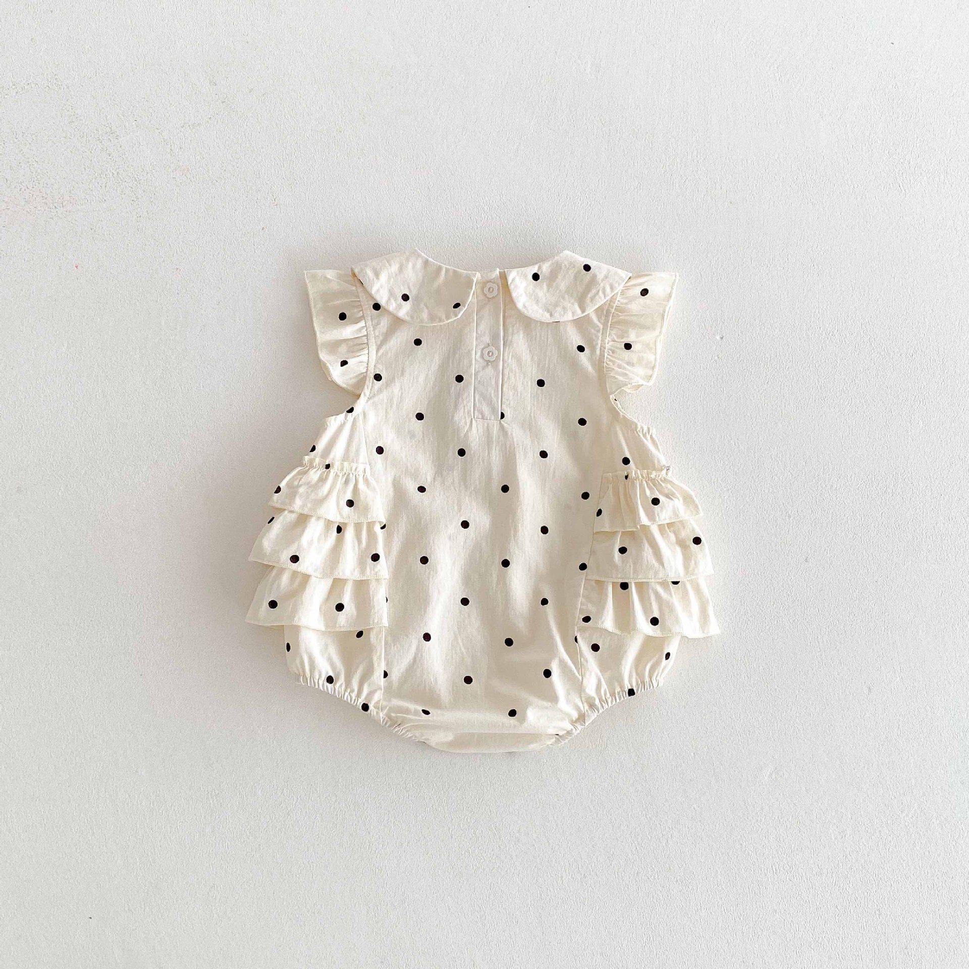 Summer Arrival Baby Girls Cute Fly Sleeves Butterfly-bow Decorated Dots Pattern Onesies, MyKids-USA®, Baby One-Pieces, MyKids-USA -  -  -  -  -  -  - 