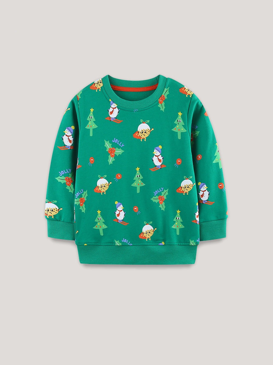 Autumn and Winter Arrival Christmas Cartoon Pattern Long Sleeves Pullover for Boys
