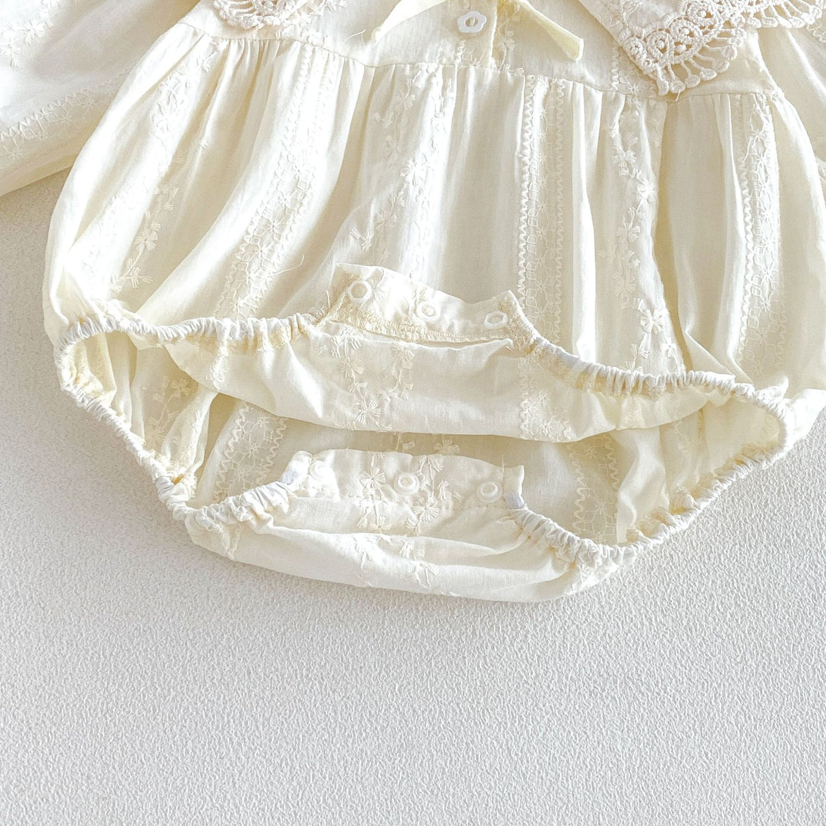 MyKids-USA® Autumn Arrival Baby Girls Long Sleeves Cute Solid Color Lace Trim Bodysuit
