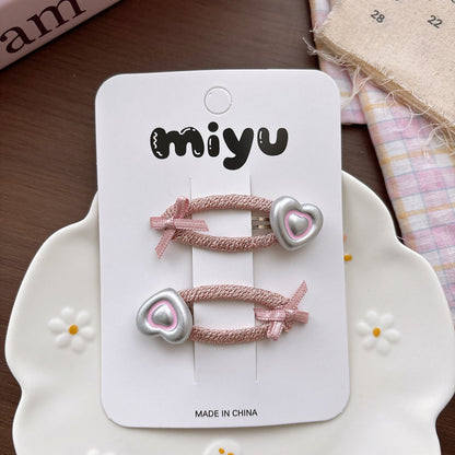 Collection of Butterfly-bows Hair Clips, MyKids-USA®, Hair Pins, Claws & Clips, MyKids-USA - Size/Age - Average Size (0-12Y） - Color - Silver -  -  - TR2605011638-D.