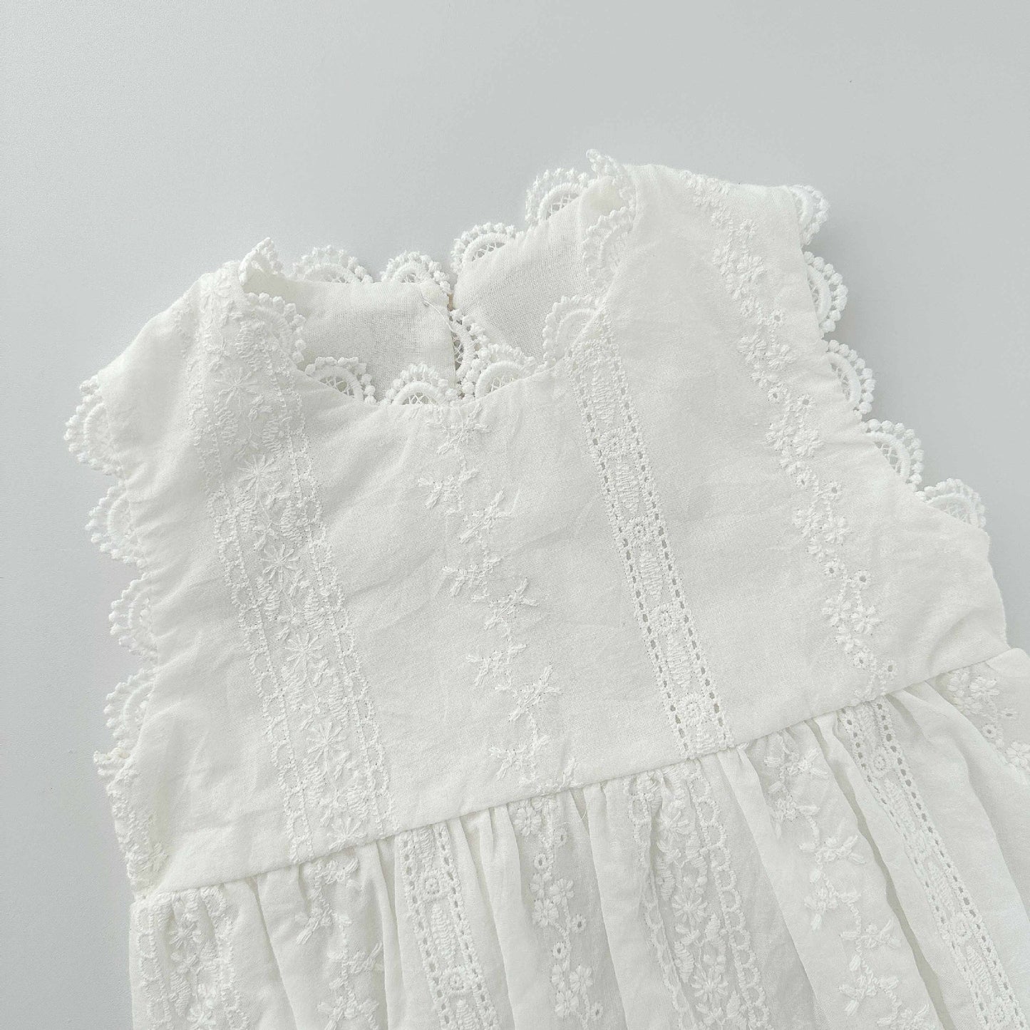 Summer Arrival Baby Girls Cute Solid Color Sleeveless Flowers Embroidered Onesies, MyKids-USA®, Baby One-Pieces, MyKids-USA -  -  -  -  -  -  - 