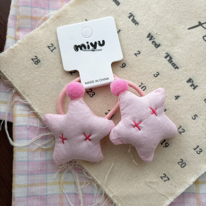 Collection of Star Shaped Hair Clips or Hair Ties, MyKids-USA®, Hair Pins, Claws & Clips, MyKids-USA - Size/Age - Average Size (0-12Y） - Color - Light Pink -  -  - TR2605022125-A.