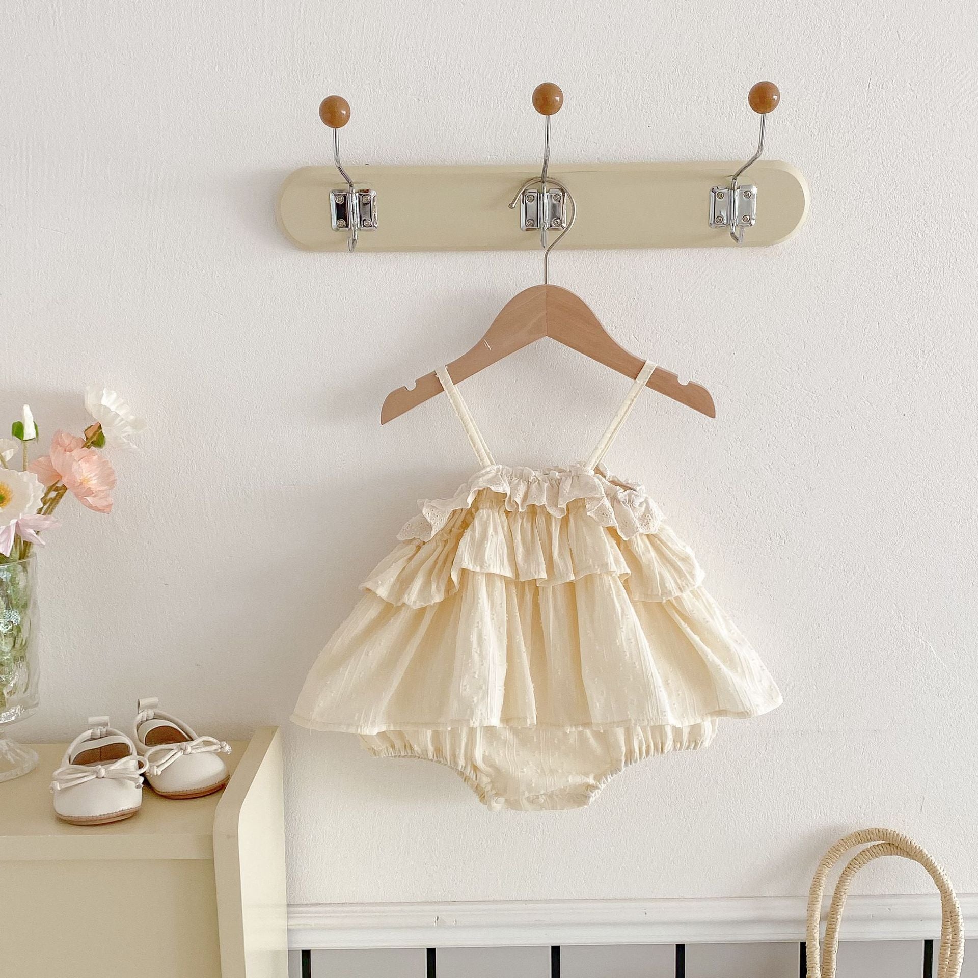 Summer Arrival Baby Girls Ruffle Design Sleeveless Strap Onesies, MyKids-USA®, Baby One-Pieces, MyKids-USA -  -  -  -  -  -  - 