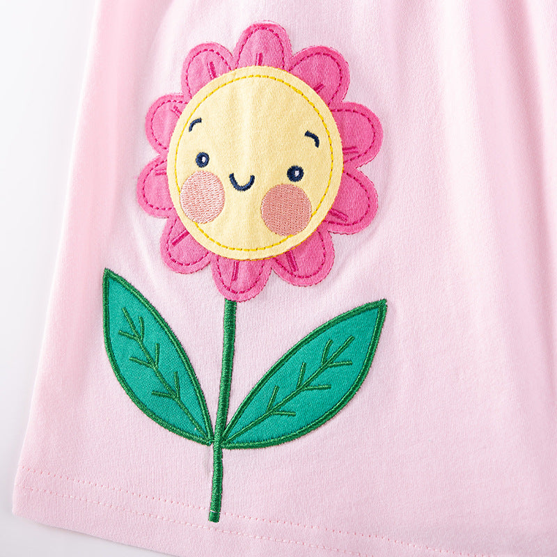 Summer Hot Selling Baby Kids Girls Short Sleeves Flowers Cartoon Pattern T-shirt and Pants Clothing Set, MyKids-USA®, Baby & Toddler Outfits, MyKids-USA -  -  -  -  -  -  - .