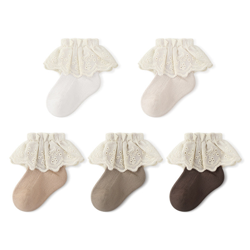 Autumn and Spring Baby Kids Girls Breathable Lace Trim Vintage Socks, MyKids-USA®, Baby & Toddler Socks & Tights, MyKids-USA -  -  -  -  -  -  - .