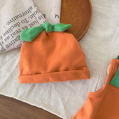 Autumn Arrival Baby Unisex Sleeveless Halloween Pumpkin Pattern bodysuit with Hat, MyKids-USA®, Baby & Toddler Outfits, MyKids-USA -  -  -  -  -  -  - .