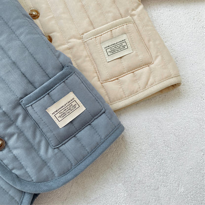 Winter Arrival Baby Unisex Long Sleeves Letters Pattern Cotton-Padded Warm Coat