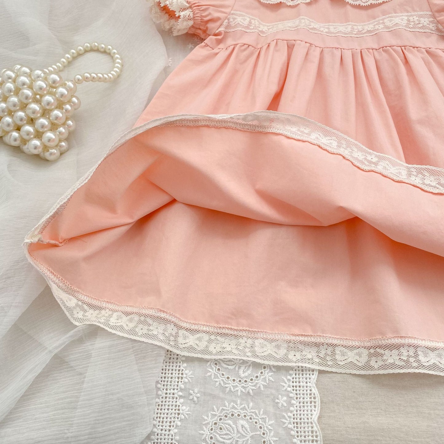 Summer Girls Flowers Pattern Embroidered Lace Trim Onesies and Dress – Princess Sister Matching Set, MyKids-USA®, Baby & Children's One-Pieces, MyKids-USA -  -  -  -  -  -  - .