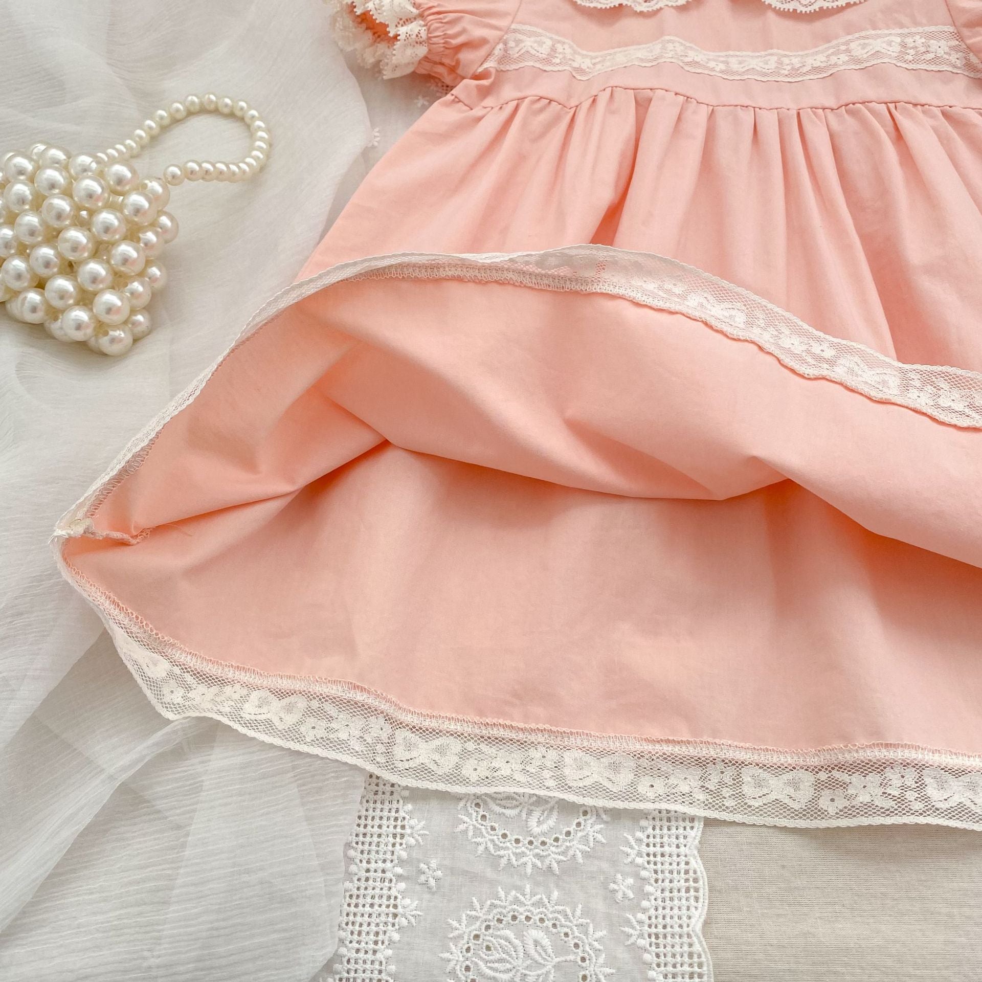 Summer Girls Flowers Pattern Embroidered Lace Trim Onesies and Dress – Princess Sister Matching Set, MyKids-USA®, Baby & Children's One-Pieces, MyKids-USA -  -  -  -  -  -  - .