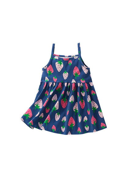 Summer Arrival Fruits Strawberry Pattern Sleeveless Dress for Stylish Girls, MyKids-USA®, Baby & Toddler Dresses, MyKids-USA -  -  -  -  -  -  - 