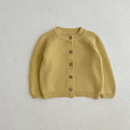 Autumn Round Neck Single Breasted Knitted Cardigan