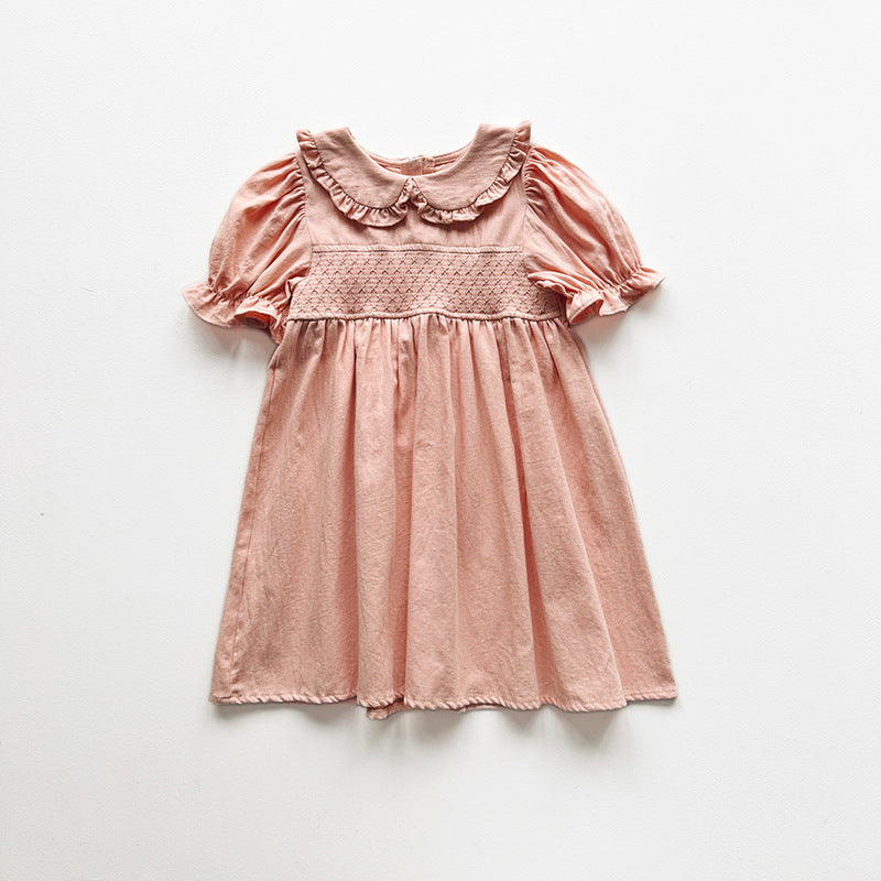 Summer Arrival Baby Girls Short Sleeves Argyle Pattern Plain Dress, MyKids-USA®, Baby & Children's Dresses, MyKids-USA - Size/Age - 90 (12-24M) - Color - Pink -  -  - TR2604192255-A.