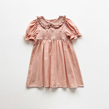 Summer Arrival Baby Girls Short Sleeves Argyle Pattern Plain Dress, MyKids-USA®, Baby & Children's Dresses, MyKids-USA - Size/Age - 90 (12-24M) - Color - Pink -  -  - TR2604192255-A.