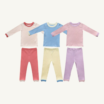 MyKids-USA® Spring and Autumn Baby Kids Long Sleeves Color Patchwork Top and Pants Clothing Set