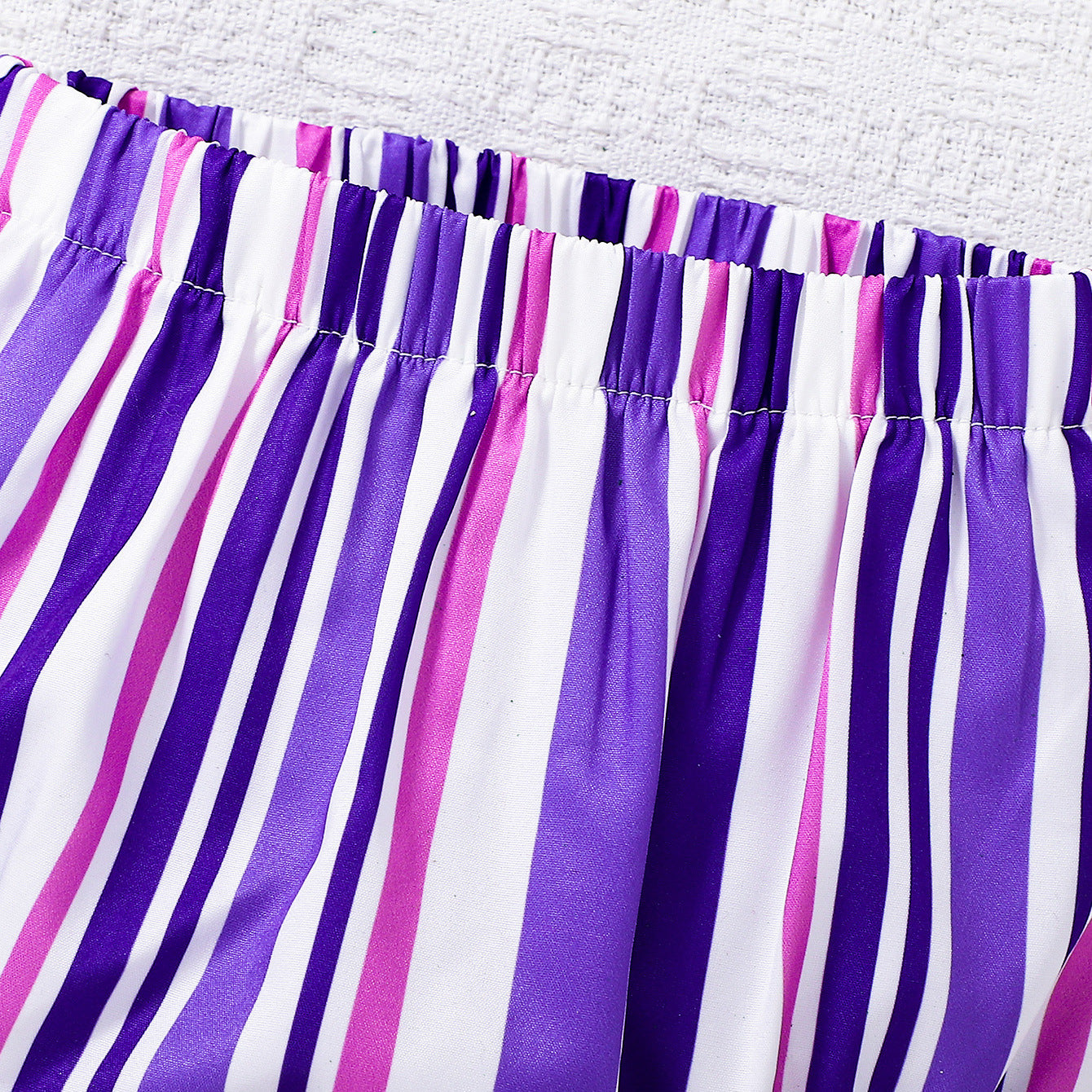Design Summer Baby Kids Girls Sleeveless Striped Pattern Dress with Bloomers Set