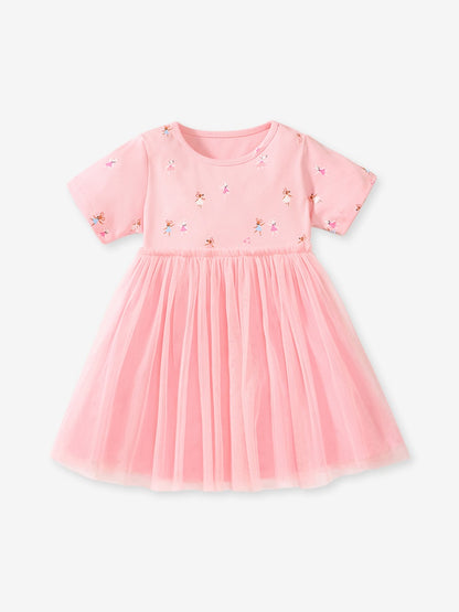 Spring And Summer Baby Girls Short Sleeves Mouse Dancers Cartoon Pattern Chiffon Dress, MyKids-USA®, Baby & Toddler Dresses, MyKids-USA -  -  -  -  -  -  - 