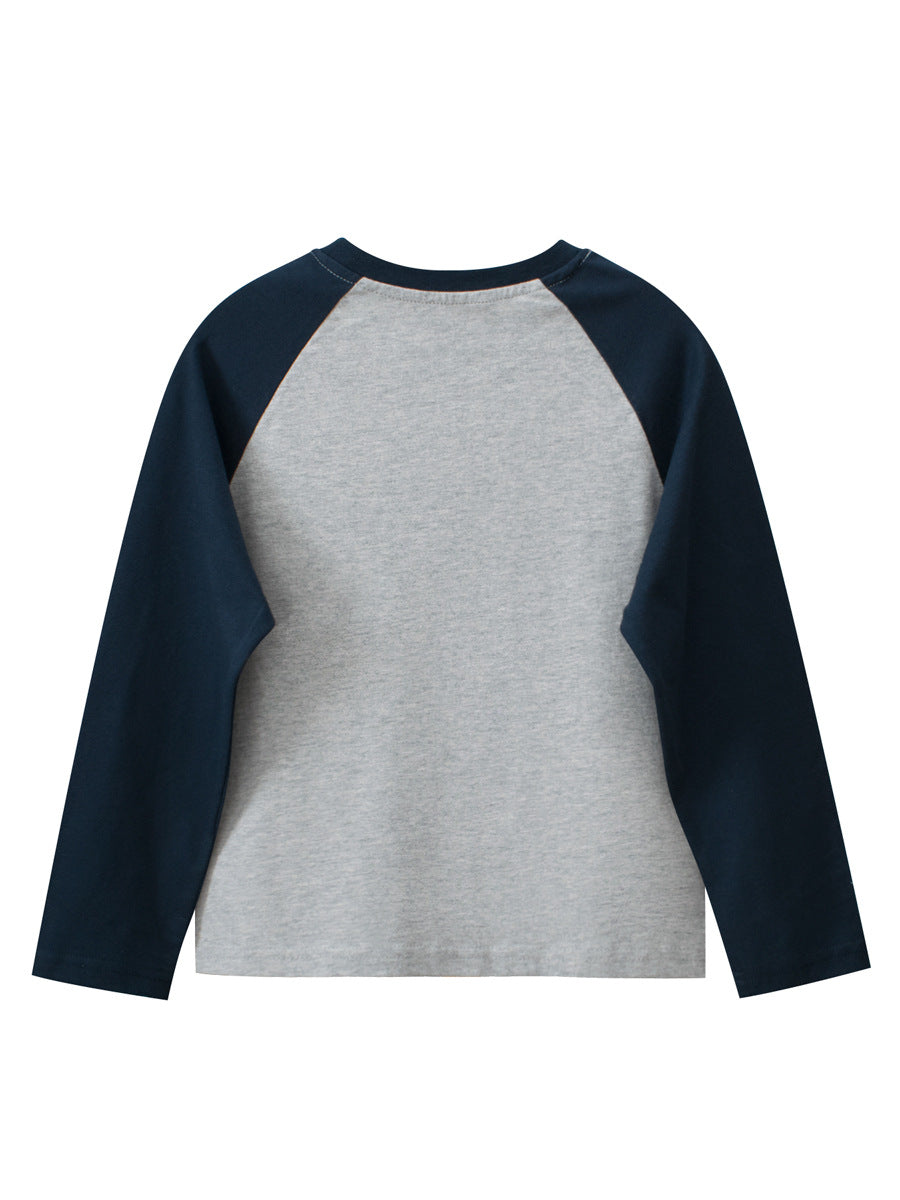 Autumn Arrival Kids Cartoon Print Crew Neck Long Sleeves Color Patchwork Shirt, MyKids-USA®, Baby & Toddler Outerwear, MyKids-USA -  -  -  -  -  -  - 